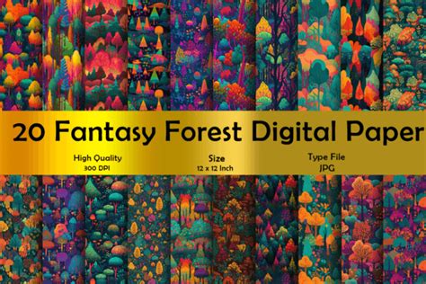 Forest Digital Paper Nature Patterns Graphic By Digital Design · Creative Fabrica