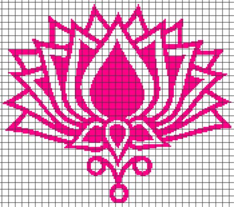 Lotus Flower Graph And Row By Row Written Crochet Instructions 01