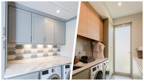 75 Laundry Room With Gray Backsplash And Multicolored Backsplash Design