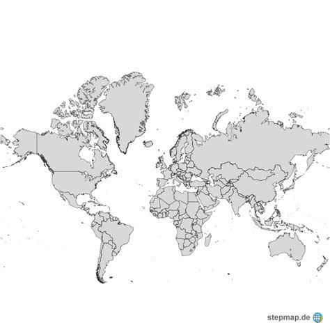 Stumme Weltkarte Von Tindrich Landkarte Für Die Welt