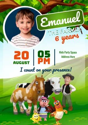 Make An Online Invitation Digital Invitation To Zenon The Farmer With Photo