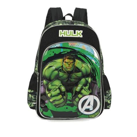 Mochila Infantil De Costas Do Hulk Verde