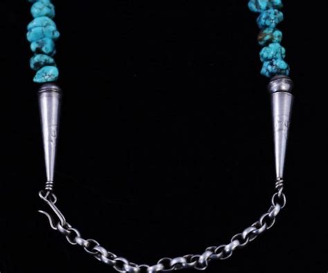 Vintage Lone Mountain Turquoise Nugget Necklace Turquoise Direct