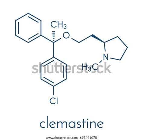 Clemastine Meclastine Antihistamine Drug Molecule Used Stock Vector