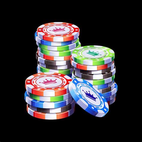 Colorful Poker Chips on Black Background