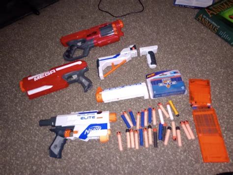 NERF GUN BUNDLE Mega Magnus Cycloneshock Retaliator Elite Accessories