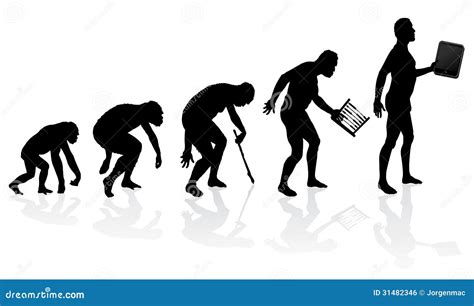 Evolución Del Hombre Y De La Tecnología Imagen de archivo libre de