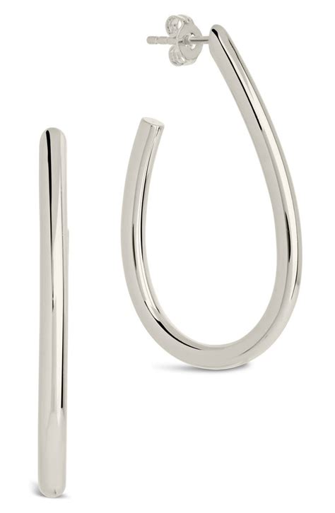 Sterling Forever Liora Oval Hoop Earrings Nordstromrack