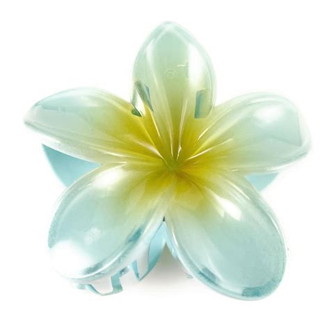 Amazon Blue Hawaiian Flower Hair Clip Claw Butterfly Clamp Floral