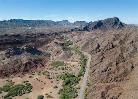 Trail End Camp Road Near Parker Dam Drone Image Stock Photo Image Of