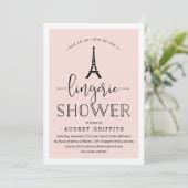 Paris Romance Lingerie Shower Invitation Zazzle
