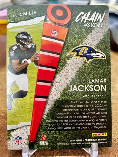 Panini Contenders Lamar Jackson Chain Movers Red Parallel Ravens