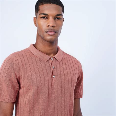 100 Linen Ribbed Polo Shirt Lido Maison Montagut