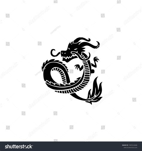 Dragon Symbol Tattoo Design Vector Illustration Stock Vector (Royalty Free) 1905524686