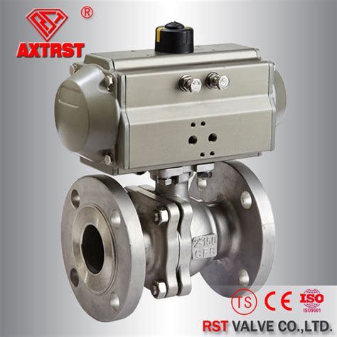 DIN 2PC Flanged Ball Valve With Pneumatic Actuator China 2PC Ball