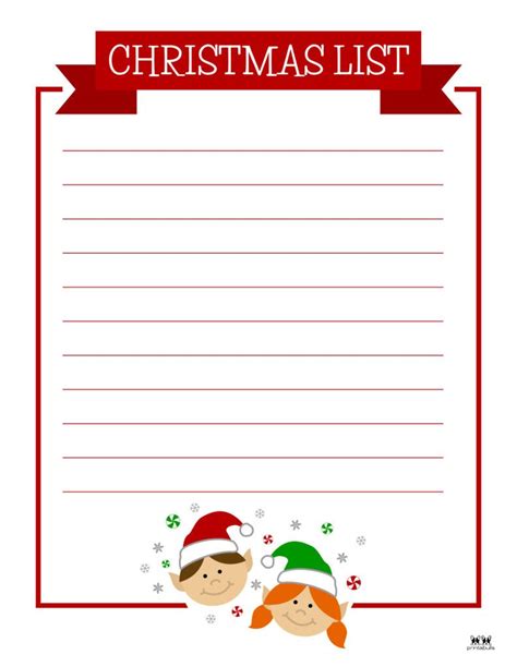 Printable Christmas Lists 25 Free Printables Artofit