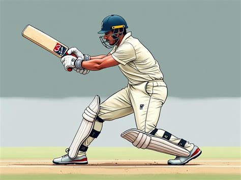 Cricket Batsman In Playing Action Illustration Premium Ai Generated Image