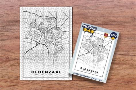 Puzzel Kaart Oldenzaal Zwart Wit Legpuzzel Puzzel 500 Stukjes