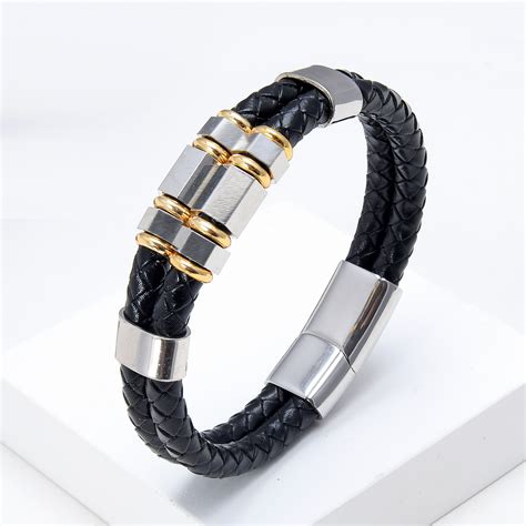 Bracelet Homme Cuir Et Perles M Talliques Bijoux Homme Zen Style