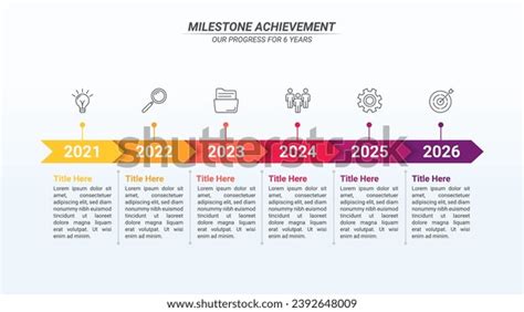 Milestone Timeline Infographics 1 6 Steps Stock Vector Royalty Free