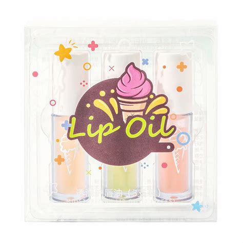 3 Pcs Jelly Lip Oil Fruit Flavoured Hydrating Lip Glow Oil Lip Care