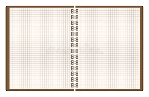 Blank Spiral Notebook with Squared Pages Template. Vector Illustration ...