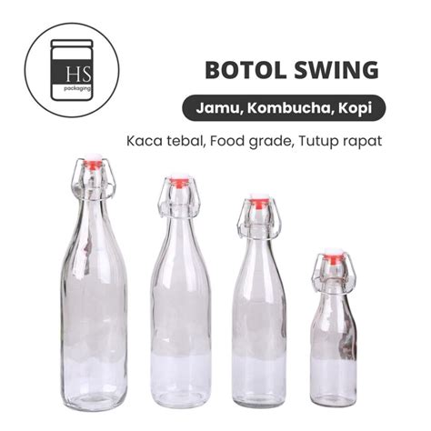 Jual Hs Packaging Botol Kaca Ml Ml Tutup Swing Shopee Indonesia