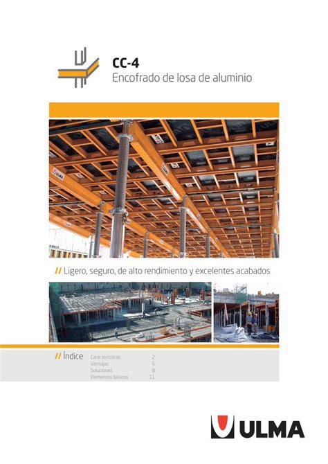 PDF CC 4 CC 4 Encofrado de losa de aluminio Características