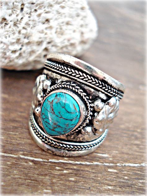 Boho Ring Boho Jewelry Turquoise Boho Ring Nepal Ring