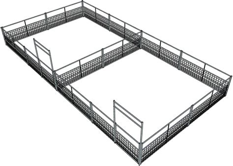 2 Side By Side Galvanized 20 Ft X 20 Ft 4 Rail With Mesh Stall Kits