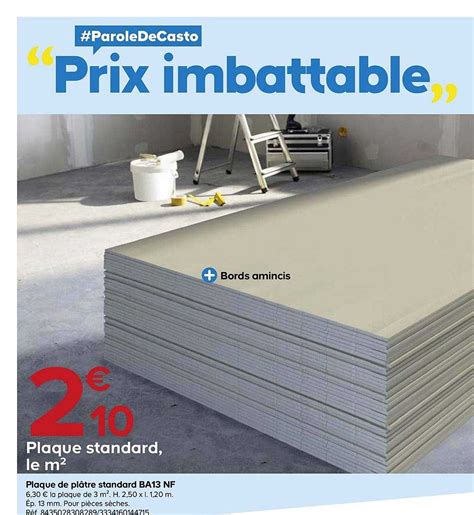 Promo Plaque De Plâtre Standard Ba13nf Chez Castorama Icatalogue Fr