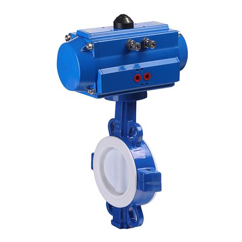 Electric Actuated Butterfly Valve Wafer Type Full PTFE Lined SIO