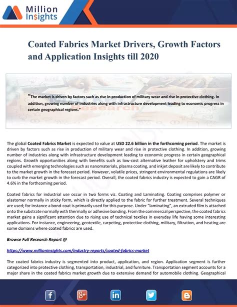 Ppt Coated Fabrics Market Drivers Growth Factors And Application