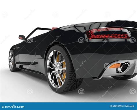 Black Convertible Sports Car - Taillight Extreme Closeup Stock ...