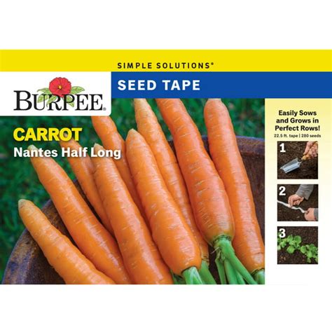 Burpee Carrot Scarlet Nantes Seed Tape Packet