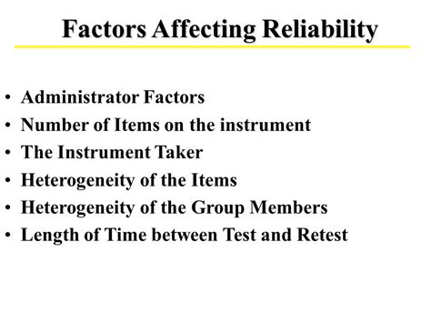 Factors Affecting Reliability And Validity