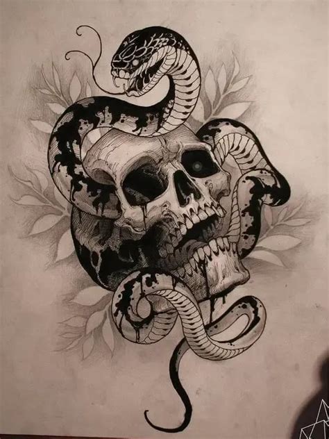 15 Traditional Skull And Snake Tattoos Artofit