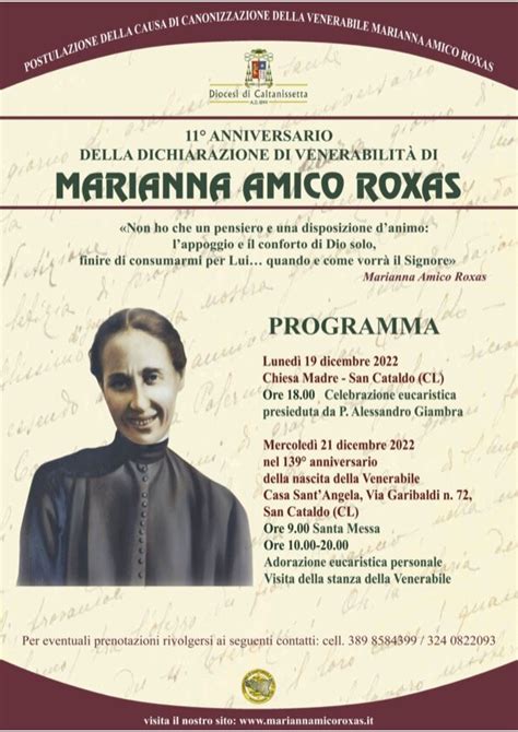 11 ANNIVERSARIO DELLA DICHIARAZIONE DI VENERABILITA MARIANNA AMICO