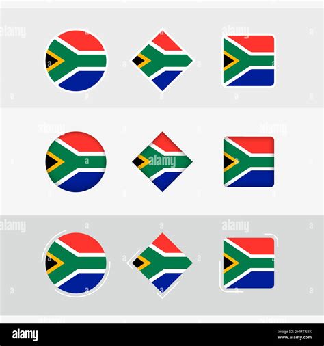 South Africa Flag Icons Set Vector Flag Of South Africa Three