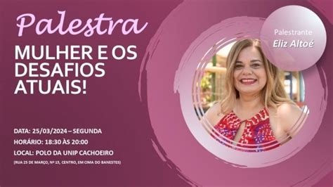 Palestra Mulher E Os Desafios Atuais Em Cachoeiro De Itapemirim Sympla