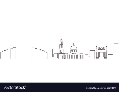 Chisinau Dark Line Simple Minimalist Skyline Vector Image