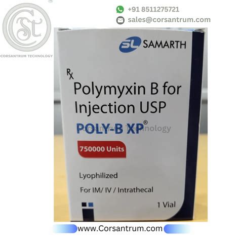 Poly B XP 750000 Units Polymyxin B Sulfate Injection Samarth Life