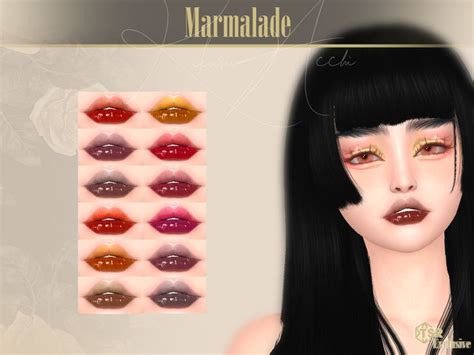 Kikuruacchi S Marmalade Lipstick Lipstick Sims 4 Cc Makeup Shimmer