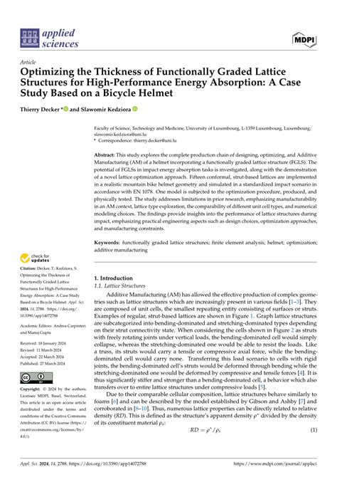 PDF Optimizing The Thickness Of Functionally Graded Lattice