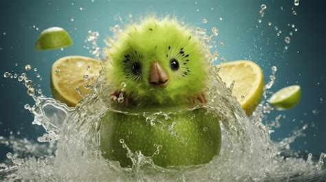 Premium Photo Kiwi In Water Splash