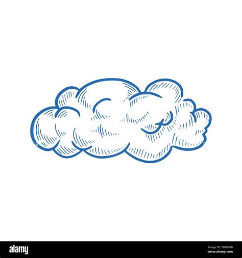 Handgezeichneter Wolkensatz Wolke Im Stil Von Doodle Sketch Einfache