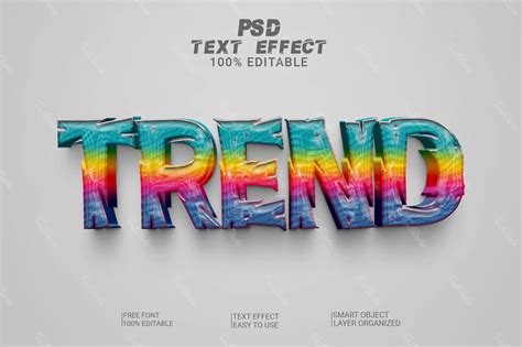 Effet de texte 3d en bois multicolore arc en ciel dégradé Fichier PSD