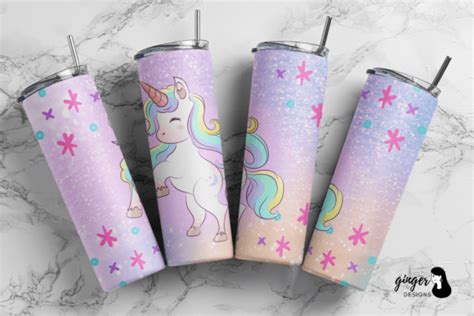 Colorful Unicorn Oz Skinny Tumbler Graphic By Gingerdesign Creative