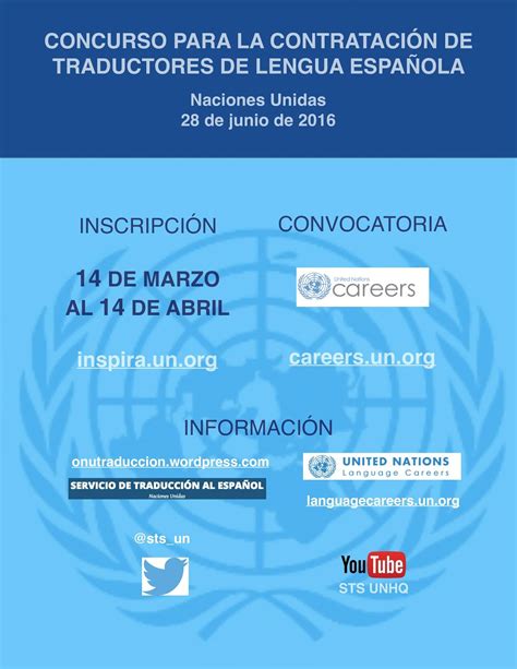 círculo de traductores Convocatoria ONU Examen para traductores de