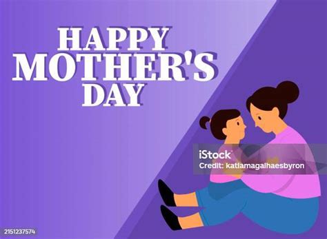 Happy Mothers Day Text With Mothers Day Illustration Stock Illustration